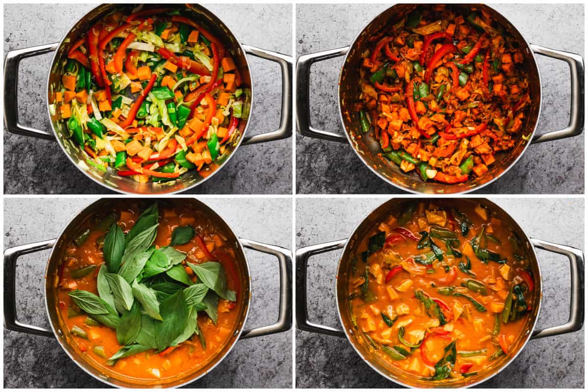 This easy Thai Red Curry recipe is loaded with vegetables and made in just one pot. It's creamy, flavorful, and can be served as a soup or over rice. 