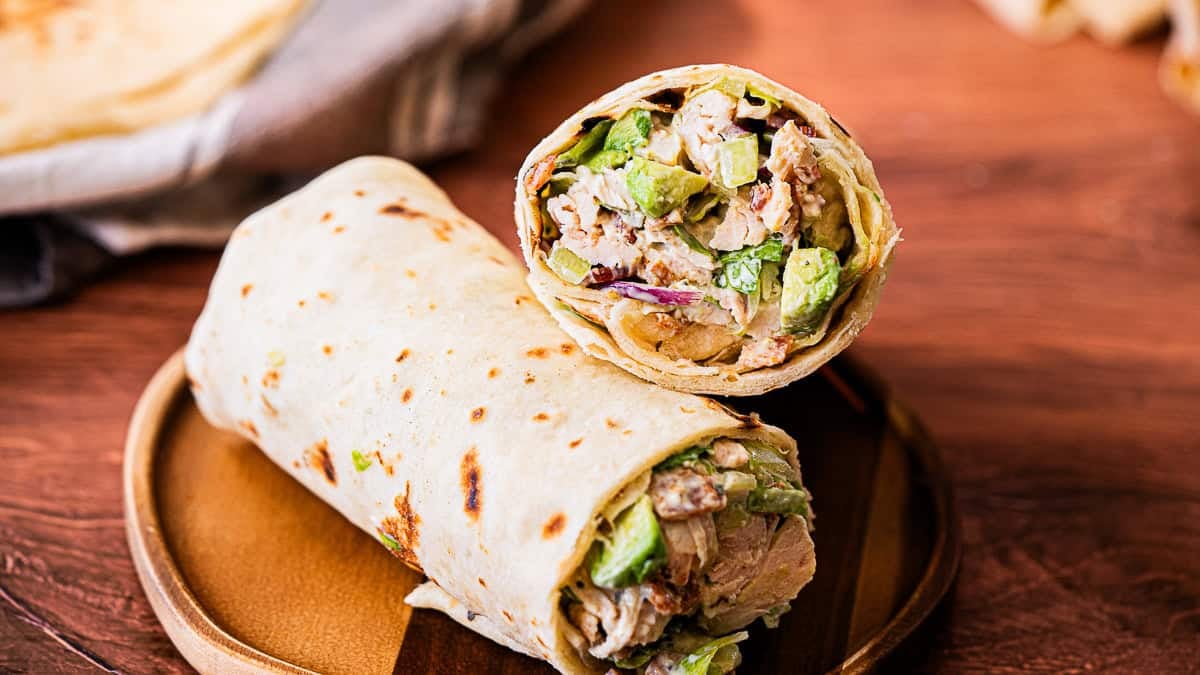 A quick chicken avocado wrap that’s full of protein and perfect for a nourishing lunch.