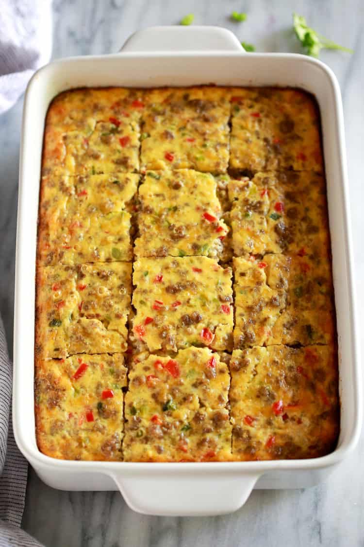 This Breakfast Casserole is a simple way to feed a crowd without cooking multiple breakfast dishes.