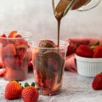 This viral Chocolate Strawberries Cup is the easiest dessert to make with fresh, juicy strawberries drizzled with melted chocolate. It's the best combo and couldn't be easier!