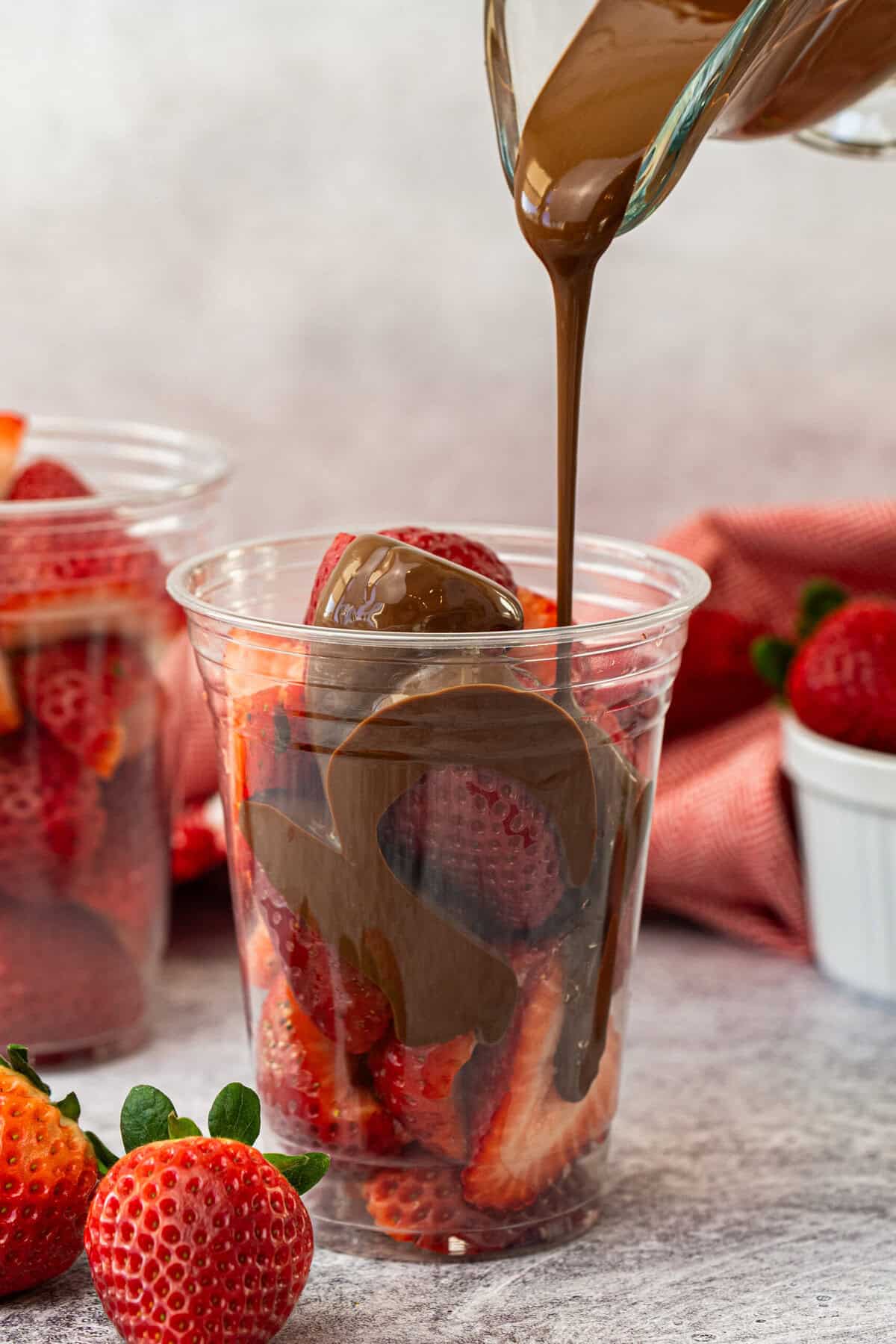 Chocolate Strawberry Cups are an easy bite sized treat for when you want chocolate and fruit together.