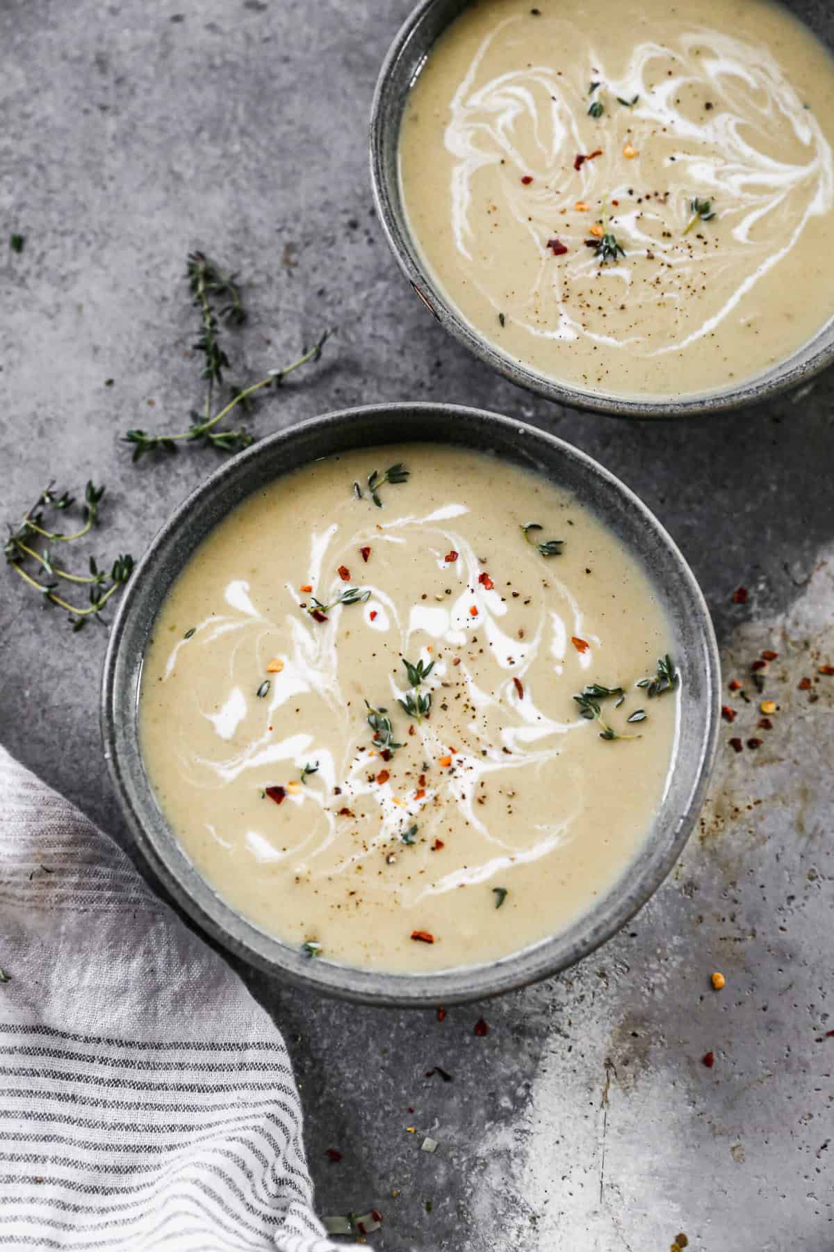 Potato Leek Soup is an easy make ahead starter that feels warm and comforting for a holiday or weeknight dinner.