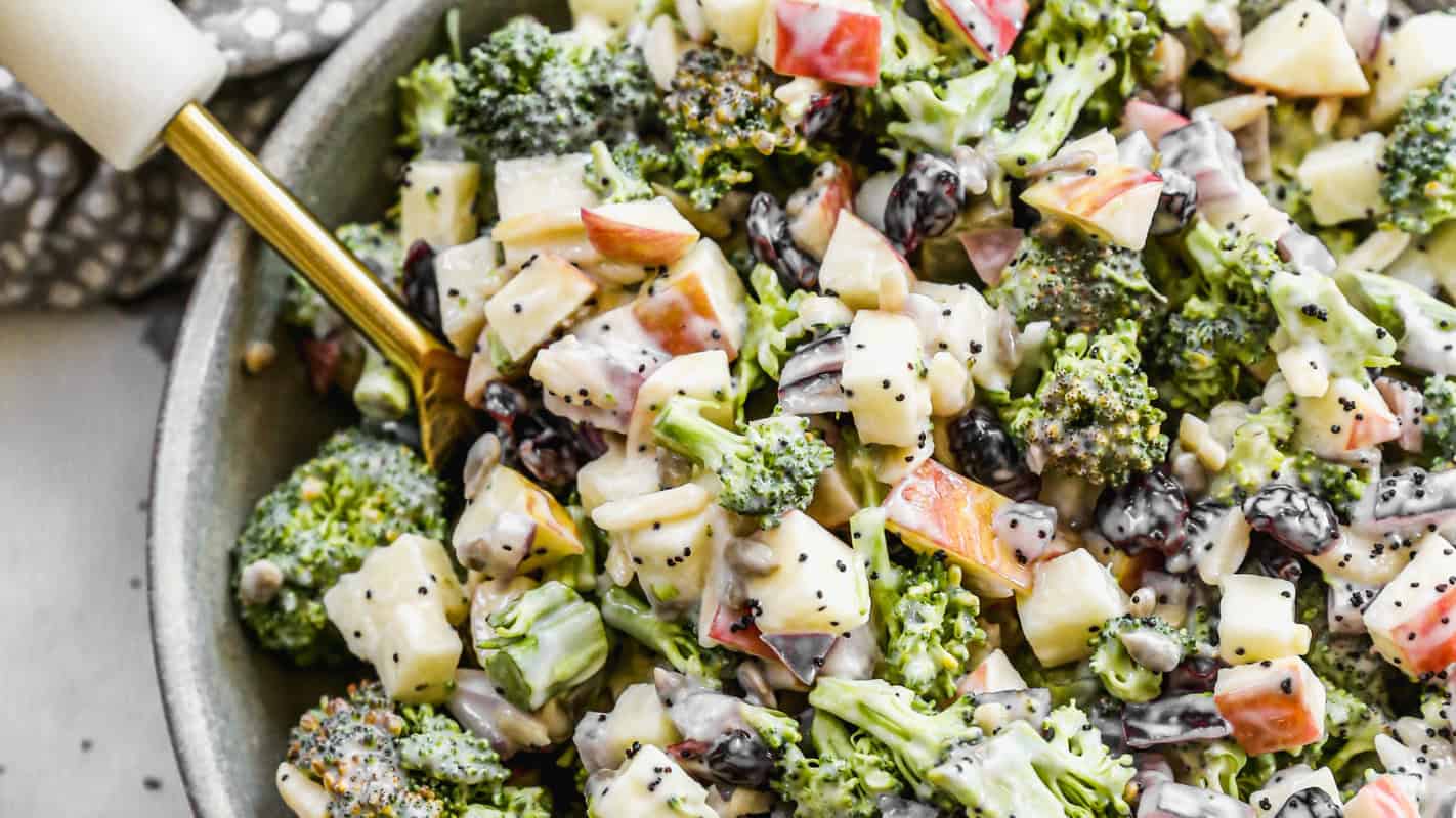 This Broccoli Apple Salad recipe is a crisp, fresh side that balances rich Easter mains and stays great after chilling.