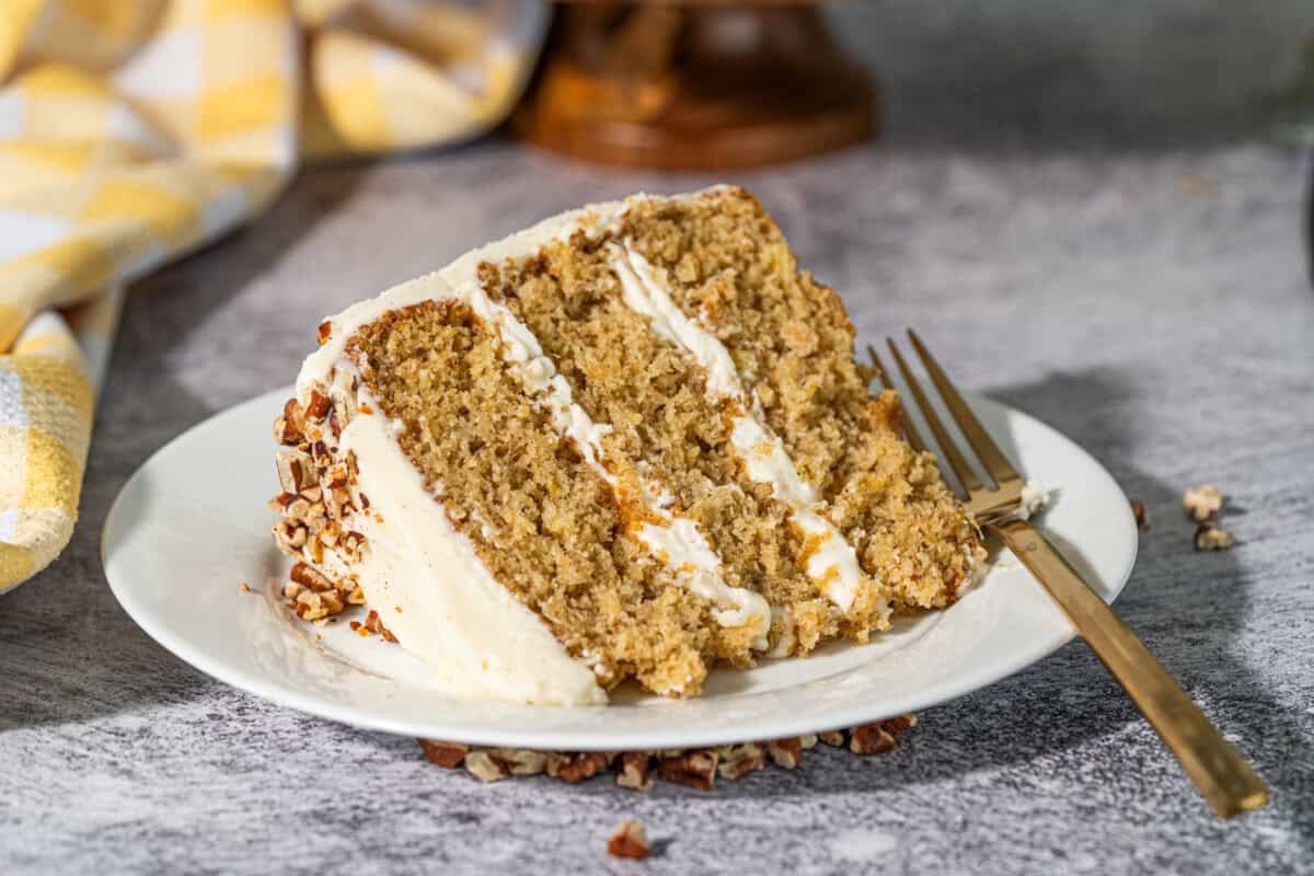 This easy Hummingbird Cake is moist and delicious with bananas and pineapple. It's the perfect cake for Easter or any Spring and Summer gathering!