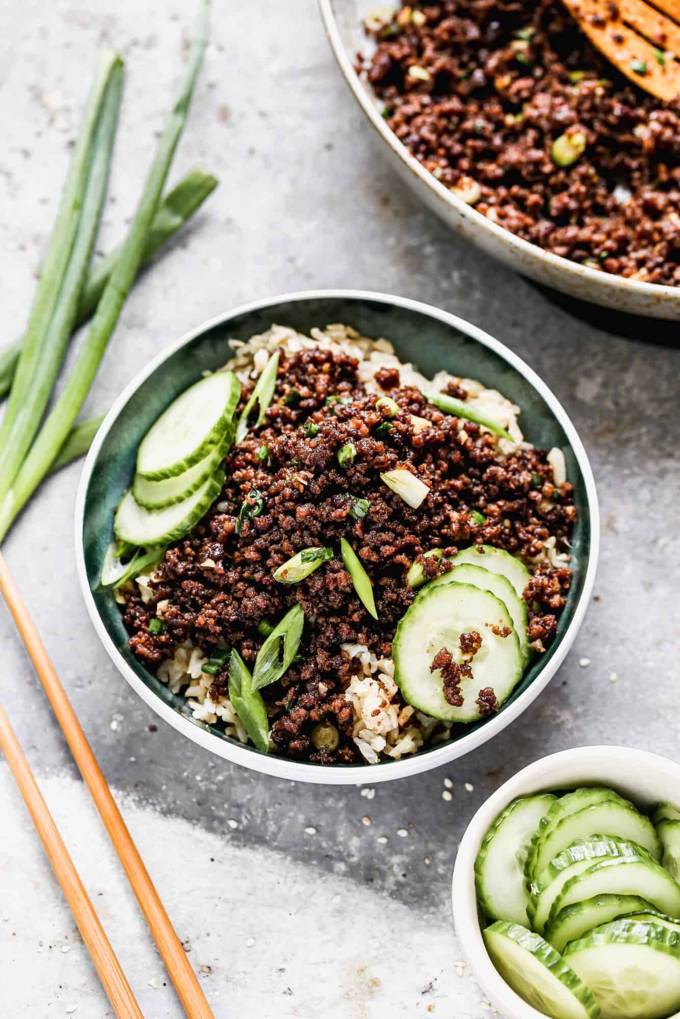 Korean Ground Beef Bowls are a quick, budget-friendly dinner with big sweet-and-savory flavor everyone loves.