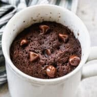 This Chocolate Mug Cake recipe is fluffy, decadent, and ready to eat in only 5 minutes! Perfect for any late night sweet tooth!