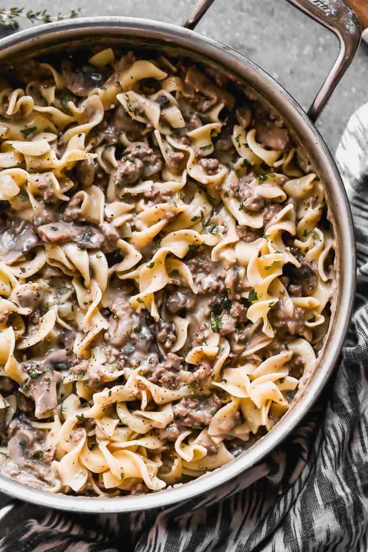 This Easy Beef Stroganoff is perfect when you want comfort food without a sink full of dishes.