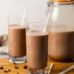 This homemade Chocolate Milk is creamy, rich, and made with pantry ingredients in just 5 minutes! You will never buy store-bought again!