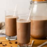 This homemade Chocolate Milk is creamy, rich, and made with pantry ingredients in just 5 minutes! You will never buy store-bought again!