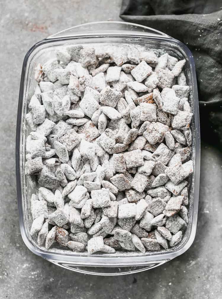 Muddy Buddies are a kid-friendly Father’s Day snack mix that’s perfect for making a big batch and gifting in little bags.