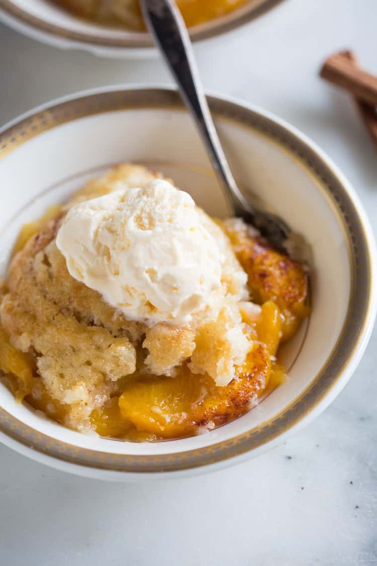 Peach Cobbler is a warm, easy Father’s Day dessert that feels extra special with ice cream and minimal prep.