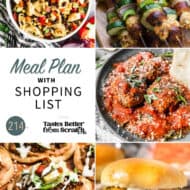 A collage of 5 recipes from meal plan 214.