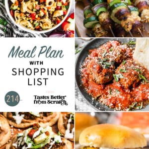 A collage of 5 recipes from meal plan 214.