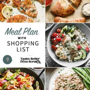 A collage of 5 recipes for meal plan 9.