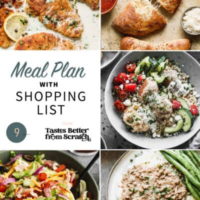 A collage of 5 recipes for meal plan 9.
