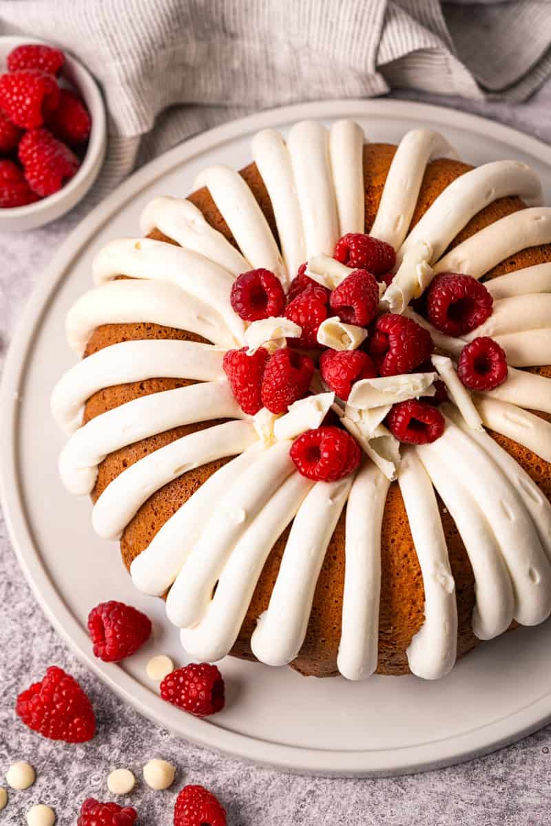 White Chocolate Raspberry Nothing Bundt Cake