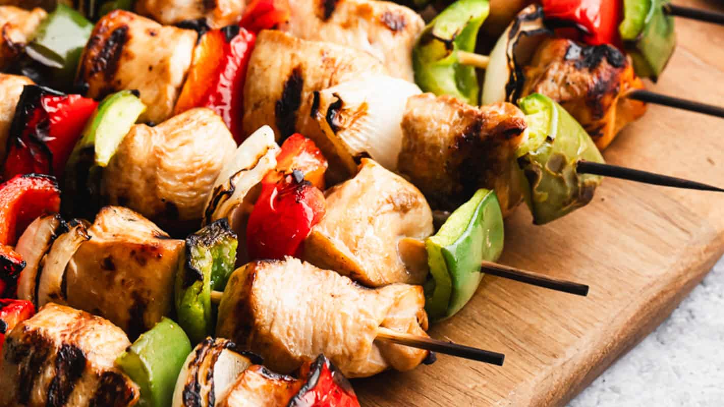 Chicken Kebobs are great for a fresh, easy cookout recipe that is simple to serve and packed with flavor.