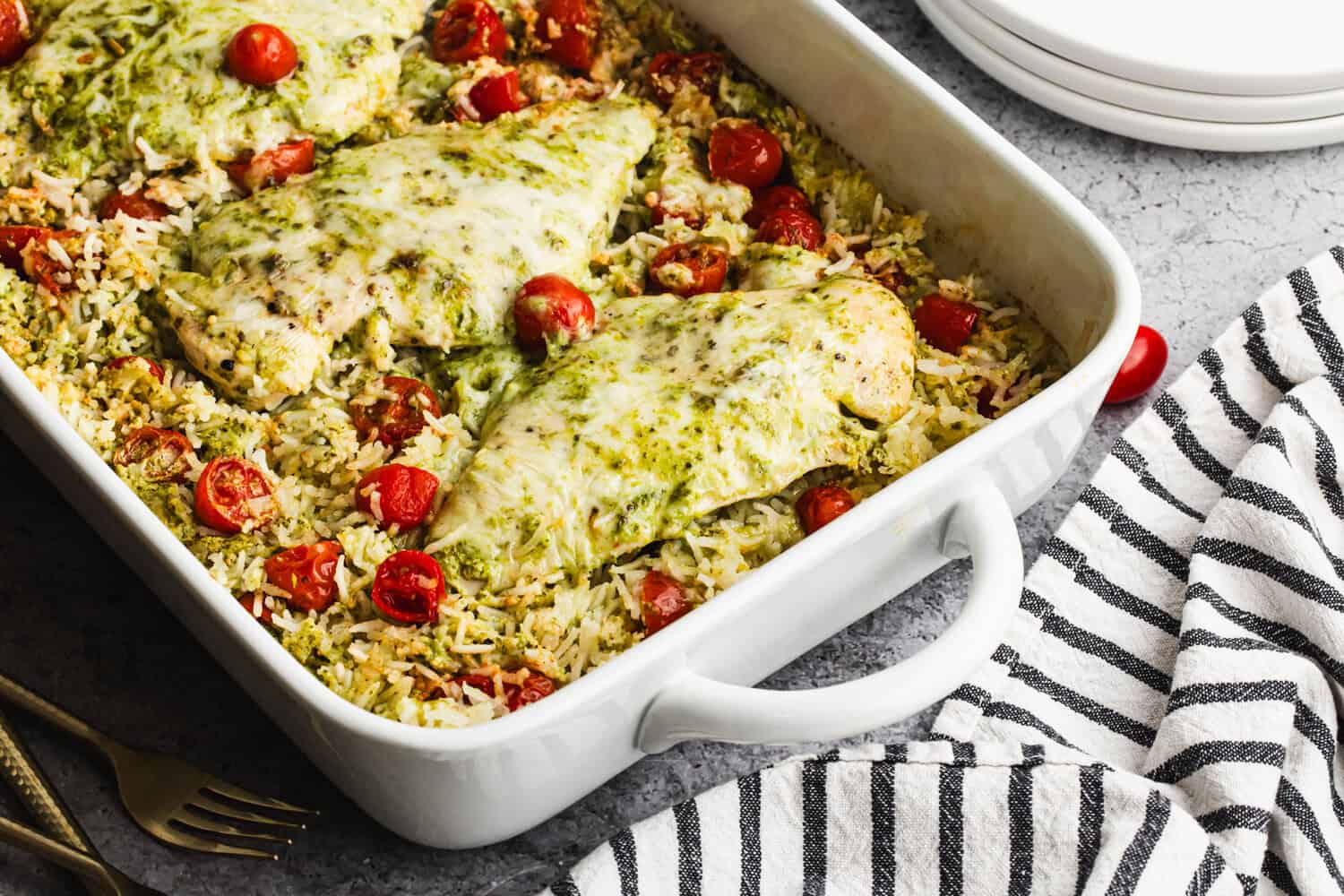 One-Pan Pesto Chicken and Rice