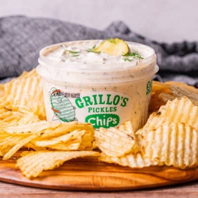 This easy Pickle Dip recipe is creamy, tangy, and packed with pickle flavor. Serve it with kettle chips and watch it disappear.