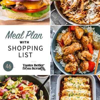 A collage of 5 recipes from meal plan 46.