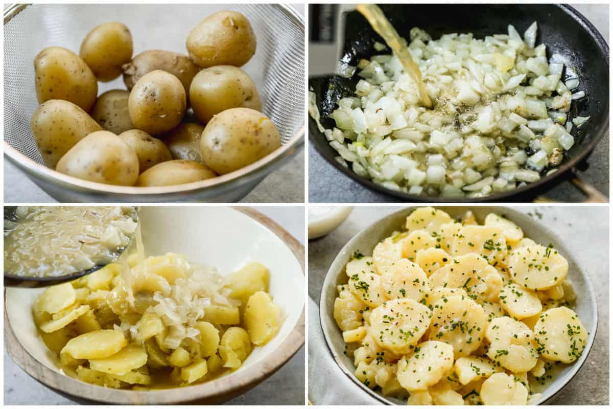 This old fashioned German Potato Salad recipe is easy to make with simple staples you have at home. It's flavorful, easy, and will be the highlight of your next meal.