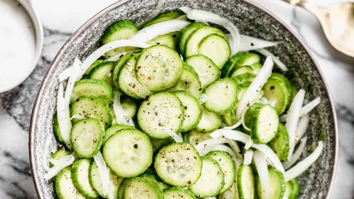 Don't underestimate this cucumber onion salad. It's simple but so addicting and easy to make!