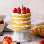 This mini Waffle Cake recipe is easy to make and feels so special. It's the perfect birthday breakfast.
