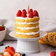This mini Waffle Cake recipe is easy to make and feels so special. It's the perfect birthday breakfast.