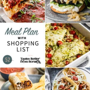 A collage of 5 recipes from meal plan 52.