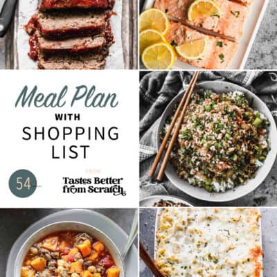 A collage of 5 recipes from meal plan 54.