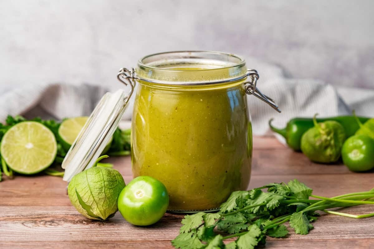 This easy Green Enchilada Sauce is so flavorful and made with fresh ingredients. It's quick to make and makes enough to freeze for next time!