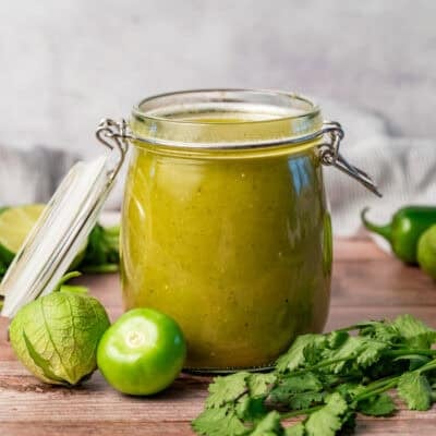 This easy Green Enchilada Sauce is so flavorful and made with fresh ingredients. It's quick to make and makes enough to freeze for next time!