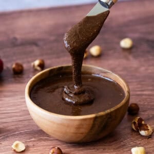 This homemade Nutella recipe is easy to make in just 15 minutes! Its creamy, chocolatey, and delicious on anything.