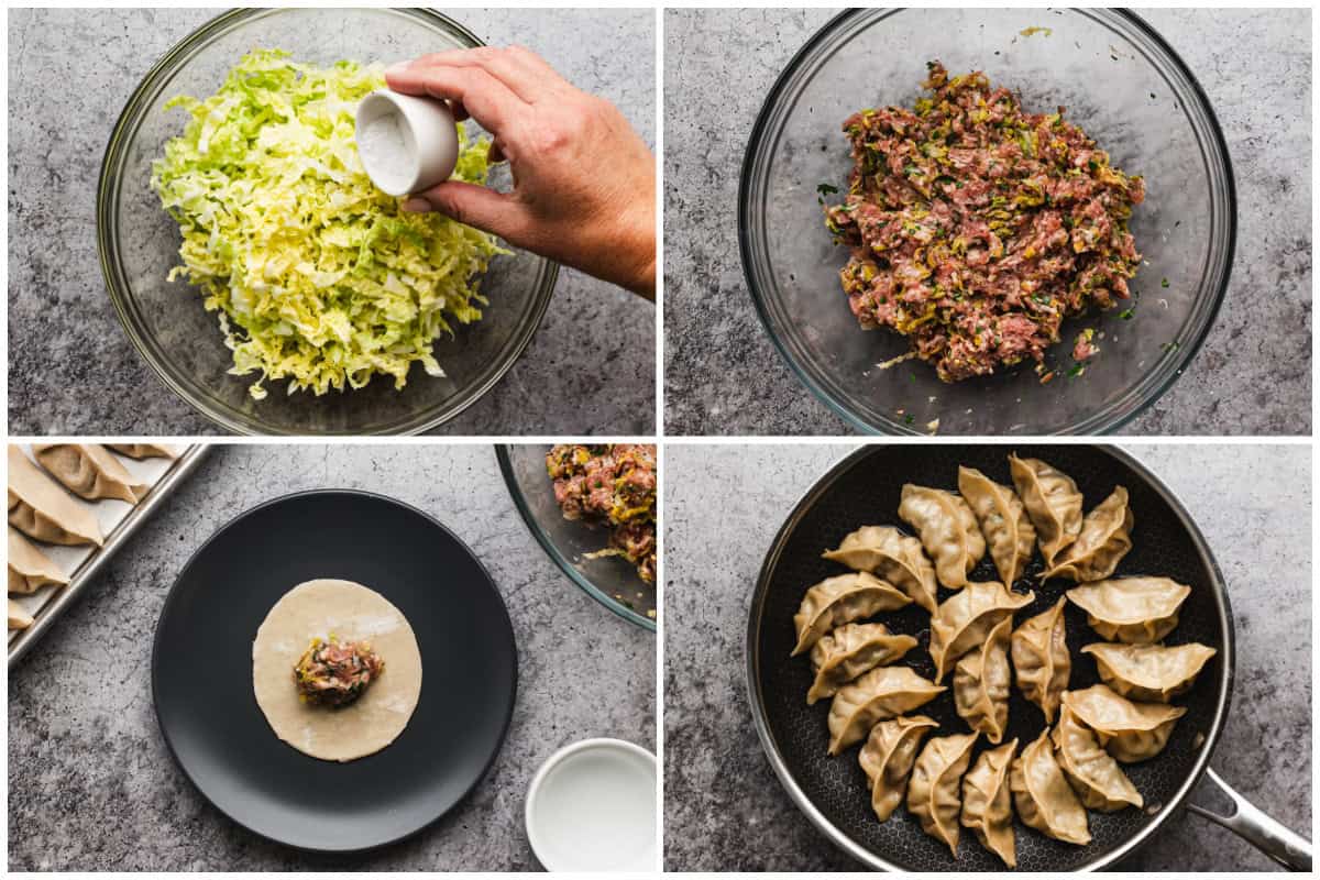 Learn how to make potstickers at home that taste better than the restaurant with fresh ingredients. They are golden on the bottom and so flavorful!