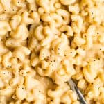 Protein Mac and Cheese has macaroni in a creamy cottage cheese and sharp cheddar sauce. It's the best combination of comfort food and protein!