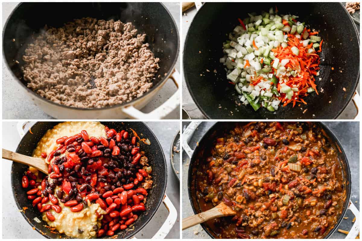 The best Turkey Chili recipe is leaner but doesn't sacrifice on flavor! It's easy to make in one pot and reheats like a dream!